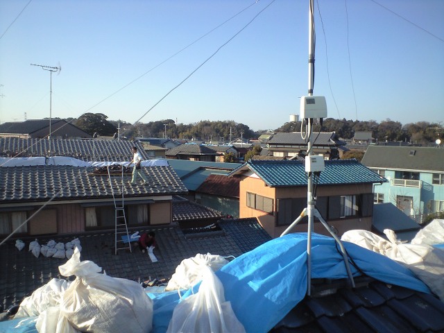 震災数日後の屋上の風景